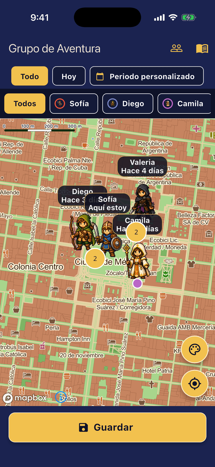 Todos los recuerdos en un mapa - Comparte lugares visitados con tu grupo