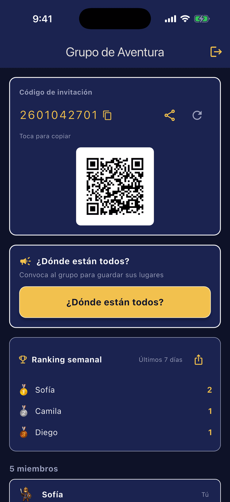 Invita con un código de 10 dígitos - Disfruta cada grupo con hasta 12 personas