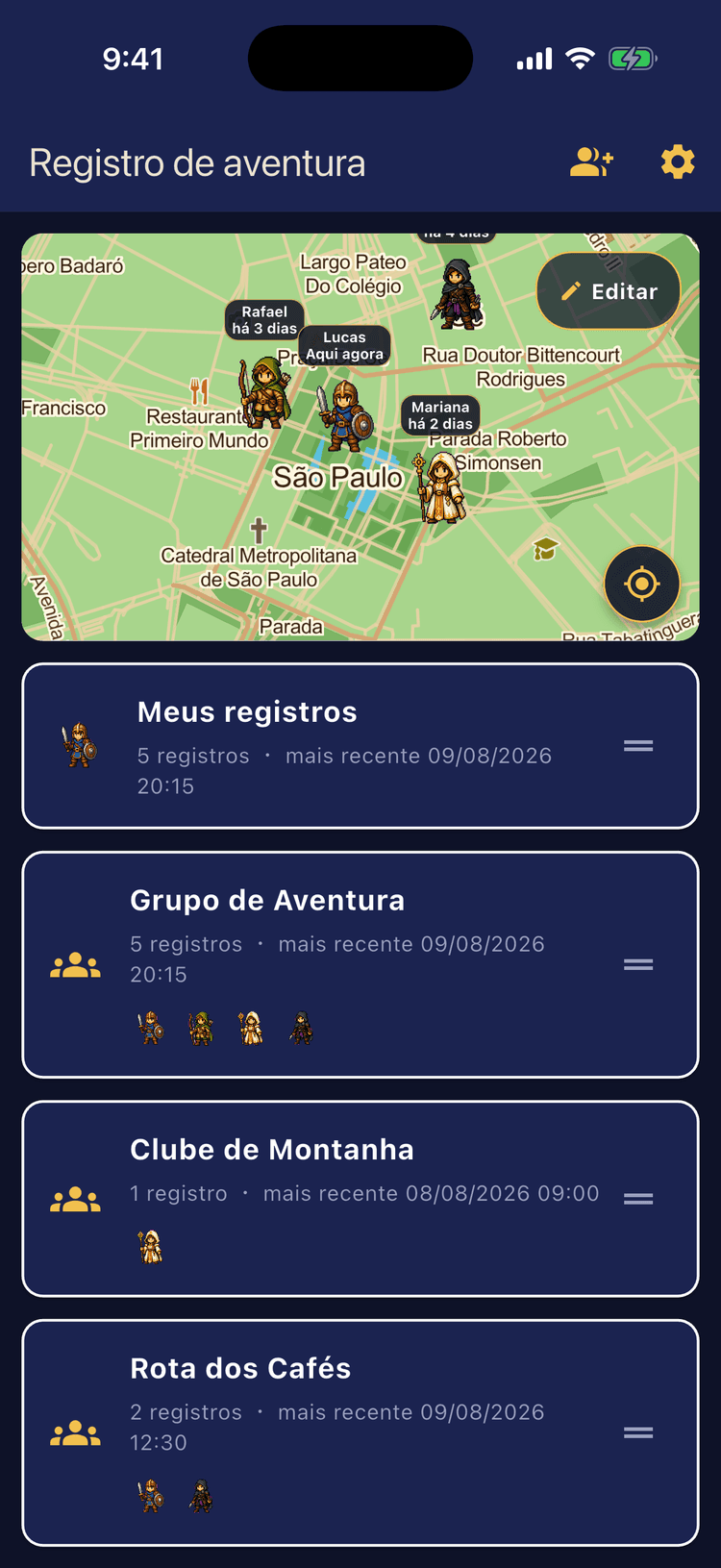 Suas aventuras de relance - Organize seus mapas e os do grupo