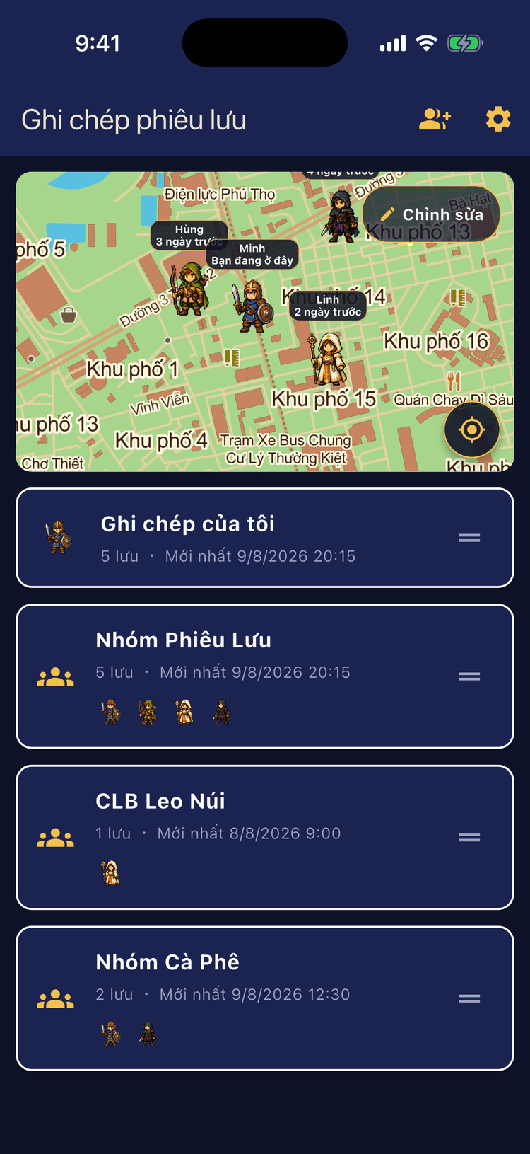 Xem hành trình trong nháy mắt - Sắp xếp bản đồ cá nhân và nhóm